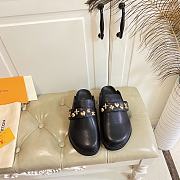 LOUIS VUITTON | Cosy Flat Comfort Clog Lamb Skin Black - 6