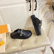 LOUIS VUITTON | Cosy Flat Comfort Clog Lamb Skin Black - 5