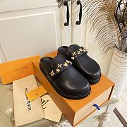 LOUIS VUITTON | Cosy Flat Comfort Clog Lamb Skin Black - 2