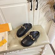 LOUIS VUITTON | Cosy Flat Comfort Clog Lamb Skin Black - 3