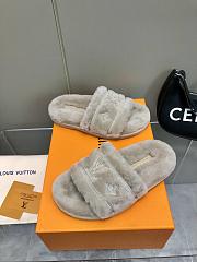 LOUIS VUITTON | Fur Slipper In Gray - 2