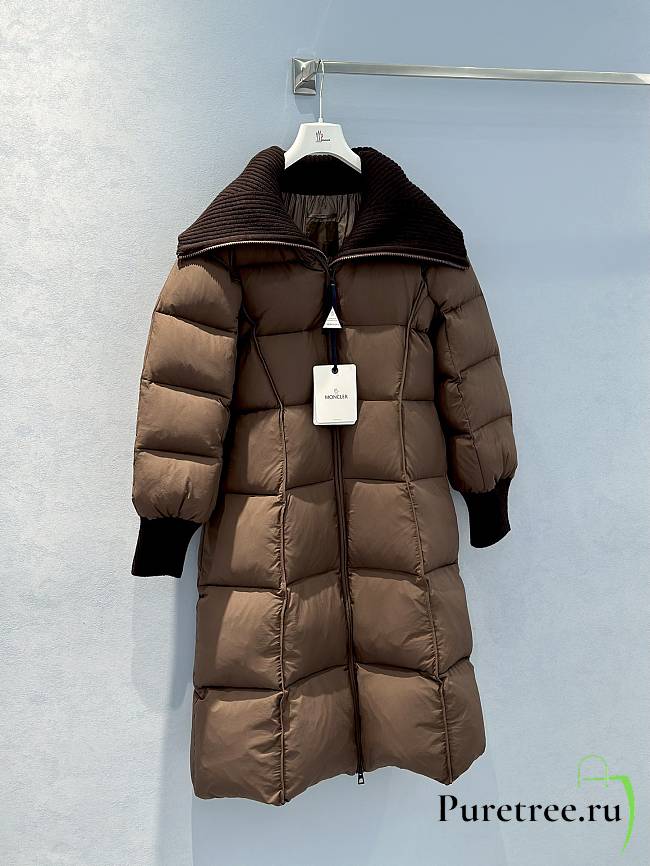 MONCLER | Brerelle Long Down Jacket Brown - 1