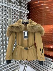 MONCLER | Cupidone Hooded Shearling Short Down Jacket Brown - 1