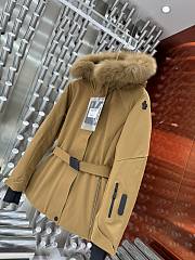 MONCLER | Cupidone Hooded Shearling Short Down Jacket Brown - 5