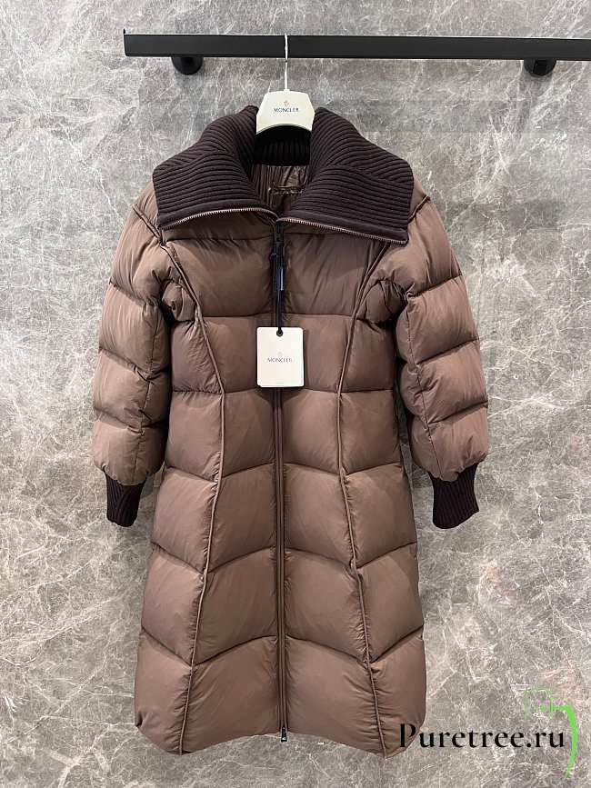 MONCLER | Brerelle Long Down Jacket Coffee - 1