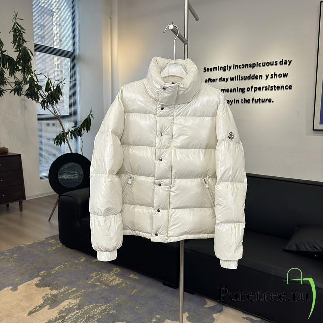 MONCLER | Corduroy Short Down Jacket White - 1