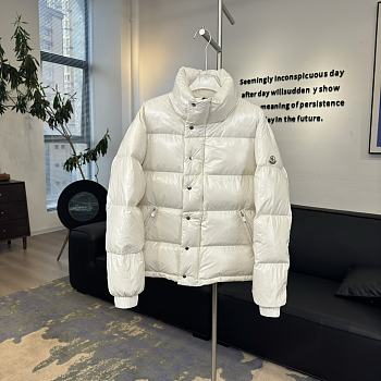 MONCLER | Corduroy Short Down Jacket White