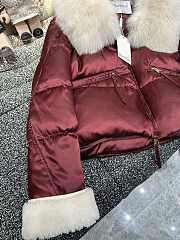 MAX MARA | Short Down Jacket In Burgundy - 4