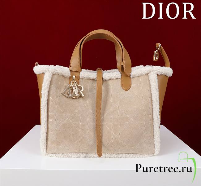 DIOR | Medium Toujours Bag Beige Macrocannage - 1