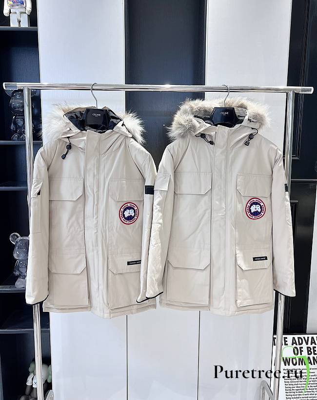 CANADA GOOSE | Expedition Logo Patch Hooded Parka White - 1