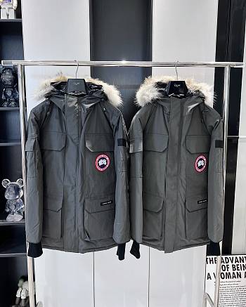 CANADA GOOSE | Expedition Logo Patch Hooded Parka Dark Gray