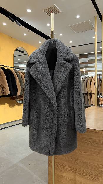 MAX MARA | Teddy Bear Jacket In Dark Gray