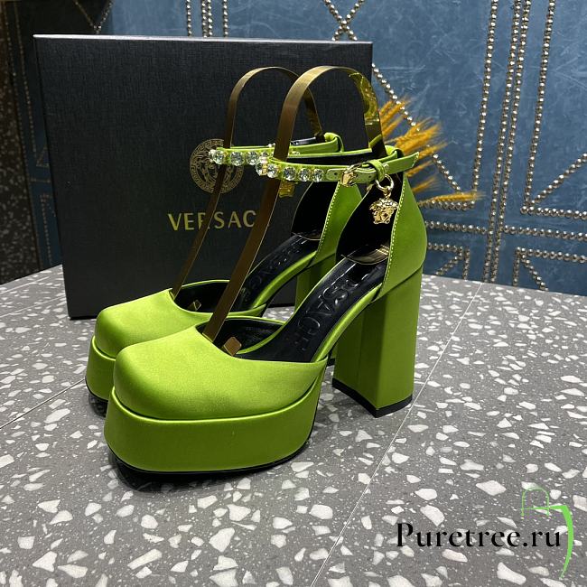 VERSACE | Versace Medusa Platform Sandals Green - 1