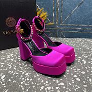 VERSACE | Versace Medusa Platform Sandals Dark Pink  - 4