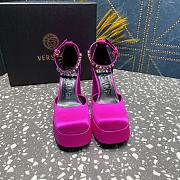 VERSACE | Versace Medusa Platform Sandals Dark Pink  - 3