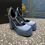 VERSACE | Versace Medusa Platform Sandals Blue - 3