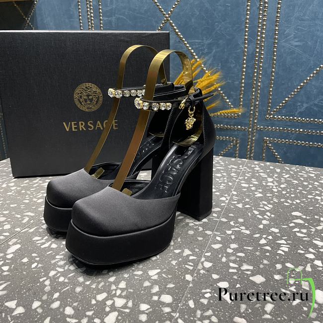 VERSACE | Versace Medusa Platform Sandals Black  - 1