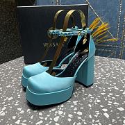 VERSACE | Versace Medusa Platform Sandals Light Blue - 1