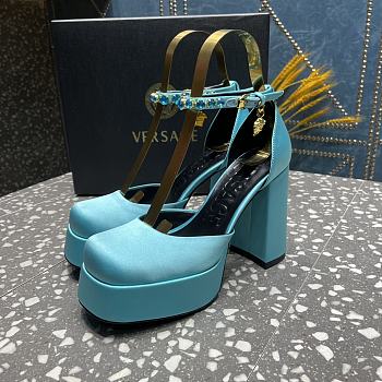 VERSACE | Versace Medusa Platform Sandals Light Blue