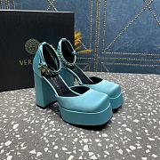 VERSACE | Versace Medusa Platform Sandals Light Blue - 3