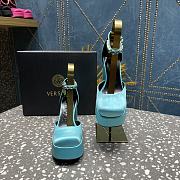 VERSACE | Versace Medusa Platform Sandals Light Blue - 4