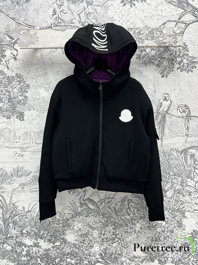 MONCLER | Maglia Logo Appliqued Cotton Hooded Black - 1