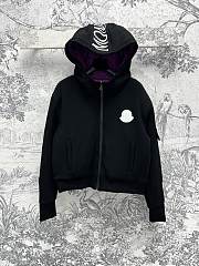 MONCLER | Maglia Logo Appliqued Cotton Hooded Black - 1