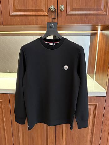 MONCLER | Logo Patch Cotton Sweatshirt Black