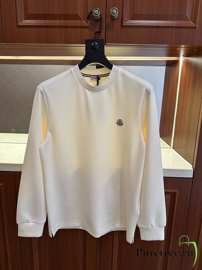 MONCLER | Logo Patch Cotton Sweatshirt White - 1