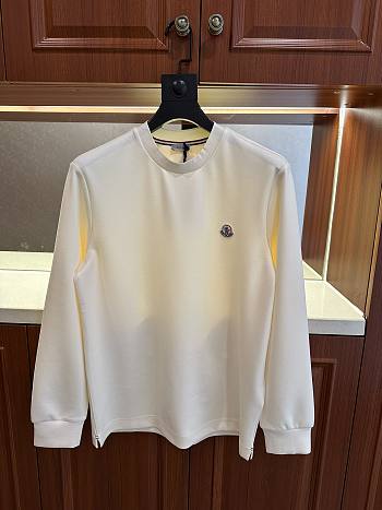 MONCLER | Logo Patch Cotton Sweatshirt White