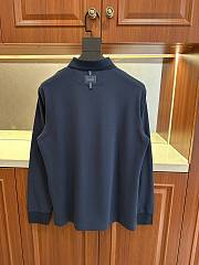 MONCLER | Long Sleeve Polo Shirt in Navy Blue - 4