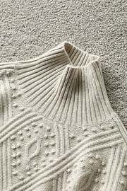 MAX MARA | Studio Certo Crewneck Pointelle Cable-Knit Sweater White - 4