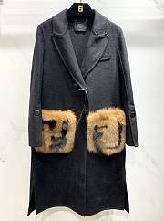 FENDI | Coat With Fur Pockets In Black - 1