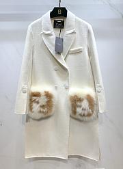 FENDI | Coat With Fur Pockets In White - 1