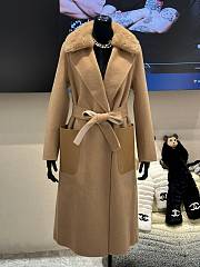 FENDI | Cashmere Coat With Fur Collar Brown - 1