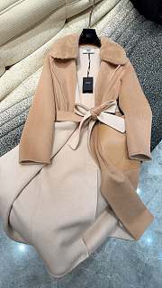 FENDI | Cashmere Coat With Fur Collar Brown - 3