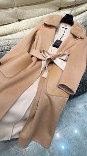 FENDI | Cashmere Coat With Fur Collar Brown - 6