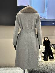 FENDI | Cashmere Coat With Fur Collar Gray - 5