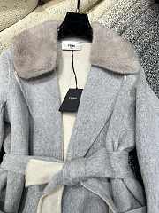 FENDI | Cashmere Coat With Fur Collar Gray - 4