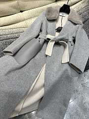 FENDI | Cashmere Coat With Fur Collar Gray - 3