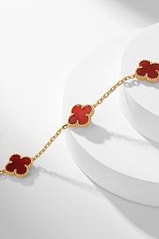 Van Cleef & Arpels | Alhumbra Vintage Necklace Gold Tone In Red - 4