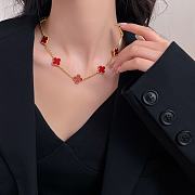 Van Cleef & Arpels | Alhumbra Vintage Necklace Gold Tone In Red - 3