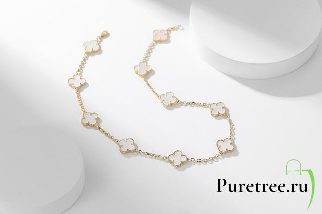 Van Cleef & Arpels | Alhumbra Vintage Necklace Gold Tone In White - 1