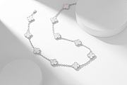 Van Cleef & Arpels | Alhumbra Vintage Necklace Silver Tone In White - 1