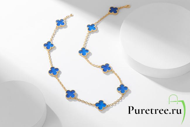 Van Cleef & Arpels | Alhumbra Vintage Necklace Gold Tone In Blue - 1