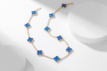 Van Cleef & Arpels | Alhumbra Vintage Necklace Gold Tone In Blue