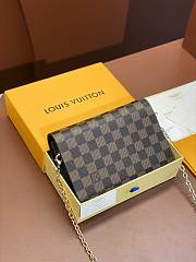 LOUIS VUITTON | Vavin Chain Wallet Damier Ebene coated black - 5