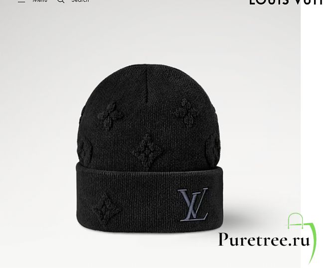 LOUIS VUITTON | Crush Monogram Beanie Black M96194 - 1