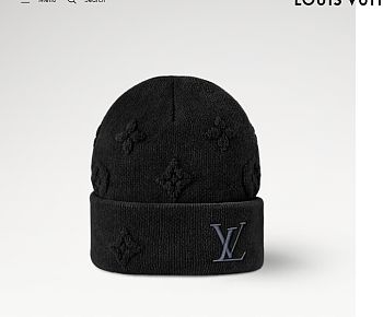 LOUIS VUITTON | Crush Monogram Beanie Black M96194