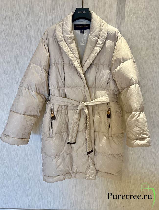 LOUIS VUITTON | Long Down Coat Monogram In Beige - 1